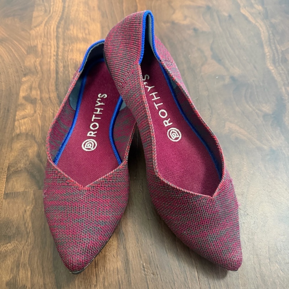 Rothy's The Point Cabernet Herringbone Women’s Flat Shoes